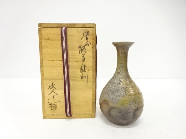 JAPANESE COLLECTIBLE / BIZEN WARE / CRANE-NECKED TOKKURI MADE BY KIYOH